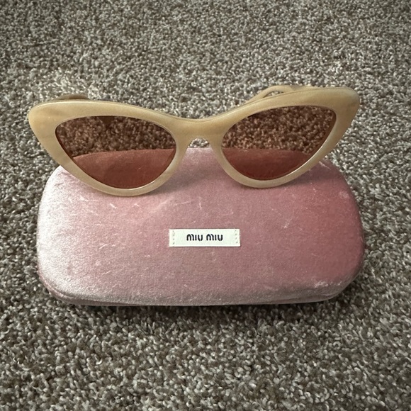 Miu Miu Tan Cat-Eye Sunglasses - Picture 1 of 3
